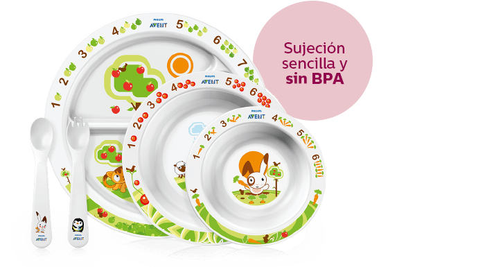 Set para la hora de comer Philips Avent para ni&ntilde;os peque&ntilde;os con agarre f&aacute;cil y sin BPA